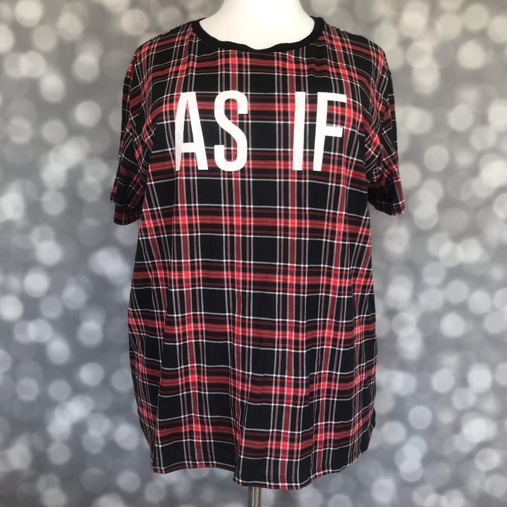 Clueless “As If” Plaid T Shirt Size 3X